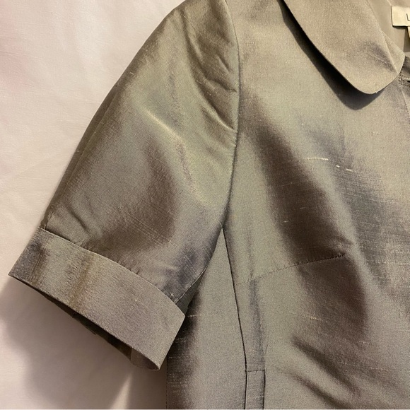 Ann Taylor LOFT Silver short sleeve cropped Jacket Sz 2 - Picture 5 of 8
